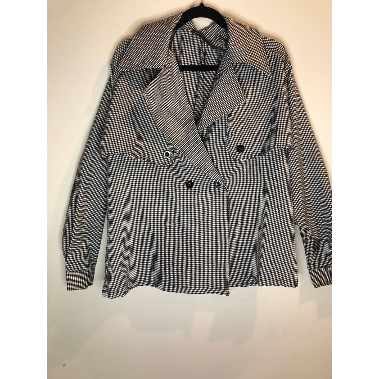 Prettylittlethings Lightweight Jacket Houndstooth Blazer Size 12
